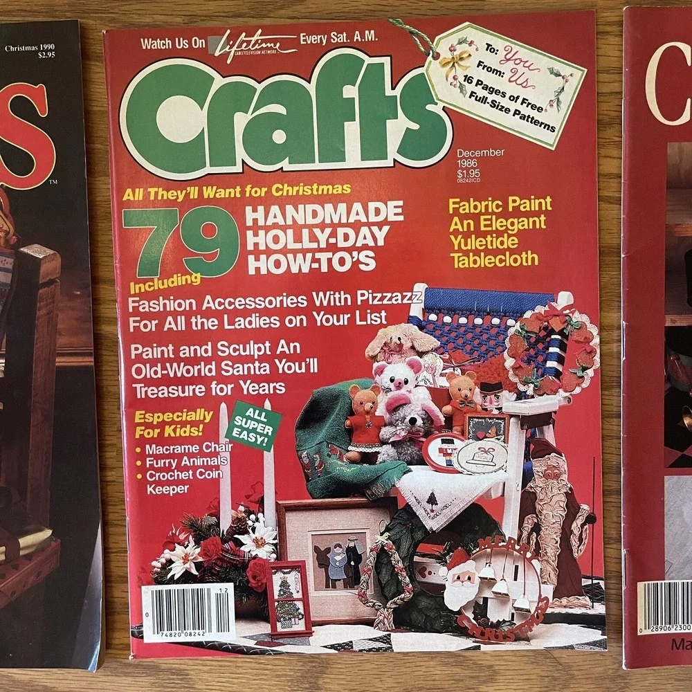 Christmas Cross Stitch Quilt Craft Pattern Books Magazines Vintage Mix Lot‎ of 7